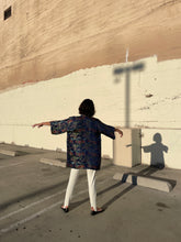 Load image into Gallery viewer, 1960s Blue Silk Brocade Robe Jacket