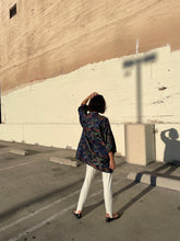 Load image into Gallery viewer, 1960s Blue Silk Brocade Robe Jacket