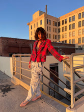 Load image into Gallery viewer, 1980s Red Plaid Cropped Jacket