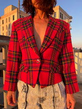 Load image into Gallery viewer, 1980s Red Plaid Cropped Jacket