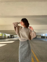 Load image into Gallery viewer, 1980s Oatmeal Batwing Waffle Knit Wool Sweater