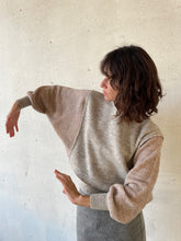 Load image into Gallery viewer, 1980s Oatmeal Batwing Waffle Knit Wool Sweater