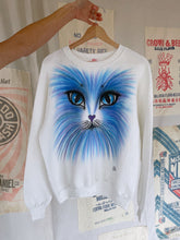 Load image into Gallery viewer, 1980s Signed Airbrushed Raglan Kitty Sweatshirt