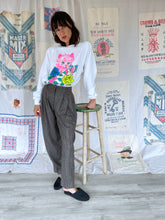 Load image into Gallery viewer, 1980s Puffy Pink Fluorescent Kitty Raglan Sweatshirt