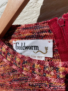 1970s Italian Red Space-Dye Knit Sweater