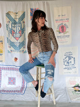 Load image into Gallery viewer, 1990s Guess Jeans Semi-Sheer Leopard Print Nylon Button Down Blouse