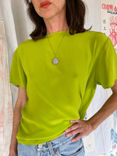Load image into Gallery viewer, 1980s Lime Green Silk Blouse