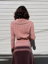 Load image into Gallery viewer, 1970s Salmon Pink Striped Wool Knit Dress Set