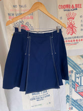 Load image into Gallery viewer, 1960s Blue Mini Tennis Skort with White Top Stitching