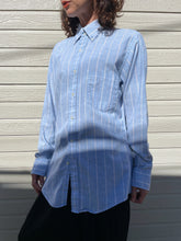 Load image into Gallery viewer, 1980s Baby Blue Pinstripe Button Down Dress Shirt