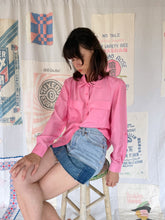 Load image into Gallery viewer, 1990s-Y2K Bubblegum Pink Silk Boxy Button Down Blouse