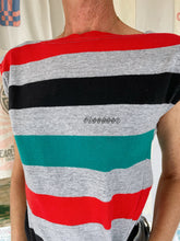 Load image into Gallery viewer, 1980s FIORUCCI Grey Striped Boat Neck Tee