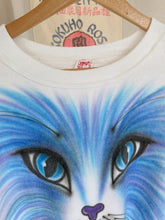 Load image into Gallery viewer, 1980s Signed Airbrushed Raglan Kitty Sweatshirt