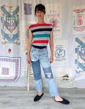 Load image into Gallery viewer, 1980s FIORUCCI Grey Striped Boat Neck Tee