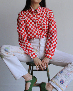 Saks Fifth Avenue Checkered Blouse