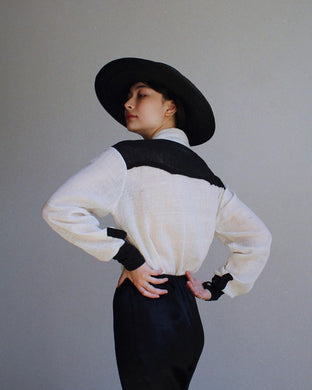 1970s Color Block Western Shirt