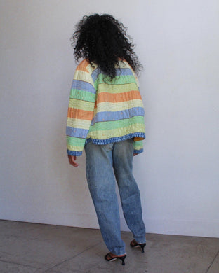 1990s Wavy Silk Quilt Jacket