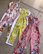 Load image into Gallery viewer, Hibiscus Floral Tablecloth Jumpsuit ~ Large US 12-14