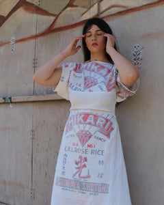 White Notan Rice Sack Dress
