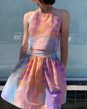 Load image into Gallery viewer, 1980s Madras Plaid Pastel Summer Playsuit