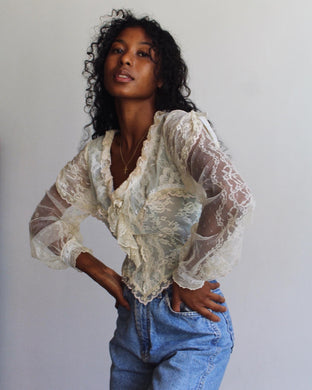 1970s Victorian Lace Blouse