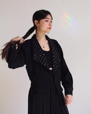 1980s Rhinestone Moto Jacket