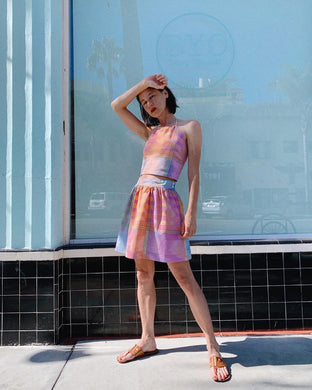 1980s Madras Plaid Pastel Summer Playsuit