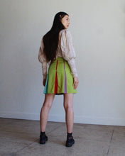 Load image into Gallery viewer, 90s Y2K Chartreuse Peekaboo Color Mini Skirt