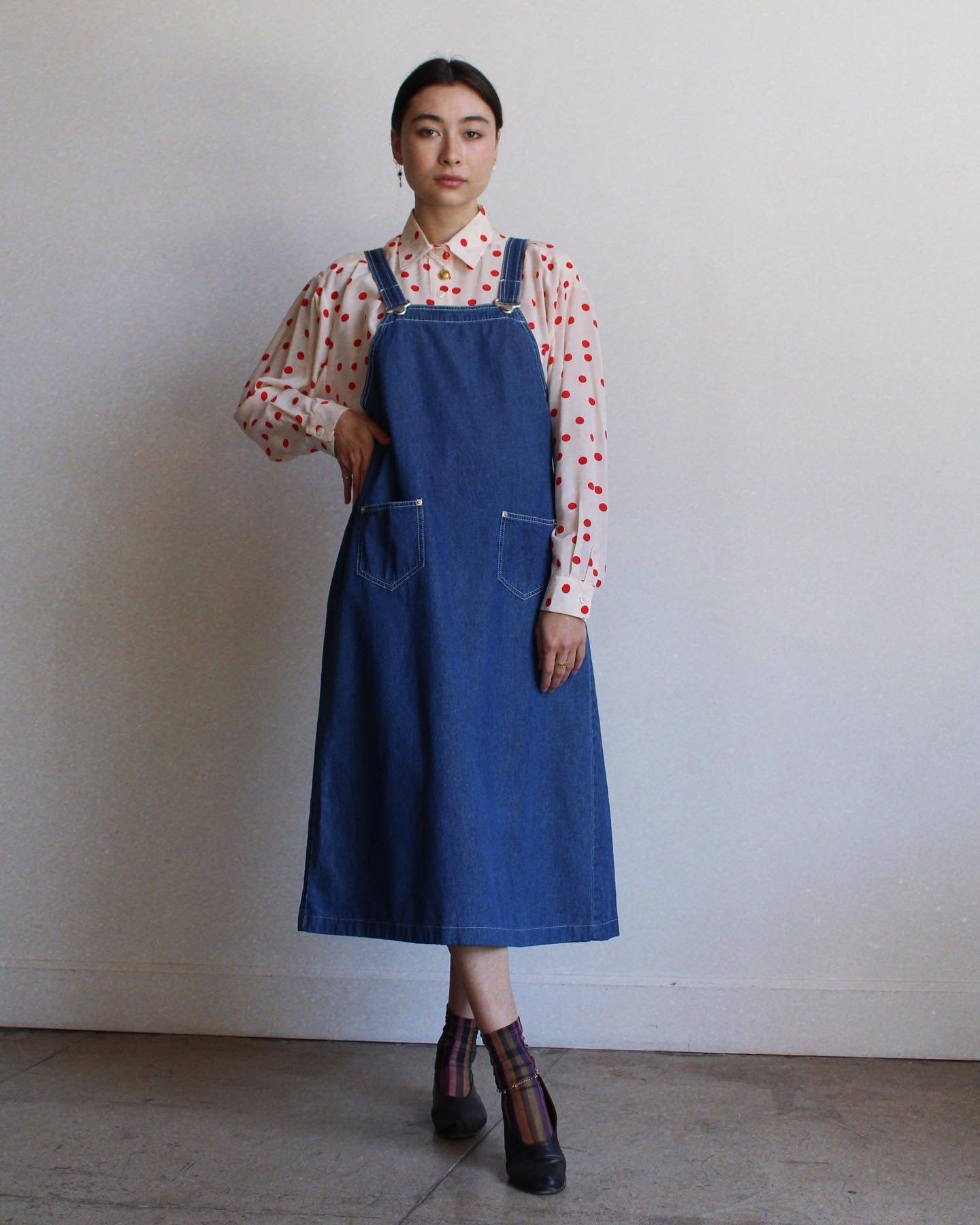 1980s Denim Jumper Dress 1980s Denim Jumper Dress