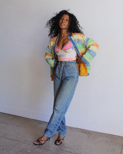 1990s Wavy Silk Quilt Jacket