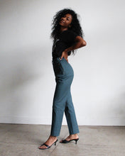 Load image into Gallery viewer, Teal Blue Western Side Zip Pants
