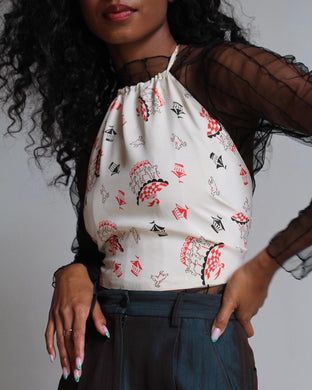 Carousel x Shell Pink Reversible Halter Top