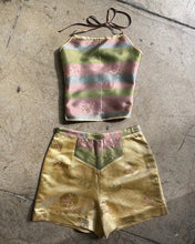 Load image into Gallery viewer, Gold Silk Reversible Halter Set