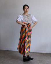 Load image into Gallery viewer, 1970s Patchwork Pinafore Wrap Dress