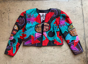 1980s Cropped Patchwork Jacket by Judith Roberto