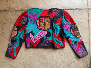 1980s Cropped Patchwork Jacket by Judith Roberto