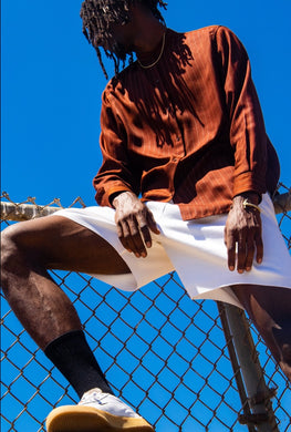 1990s Brown Ralph Lauren Silk Button-up