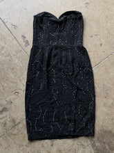 Load image into Gallery viewer, 1950s Black Beaded Ceil Chapman Strapless Dress