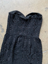 Load image into Gallery viewer, 1950s Black Beaded Ceil Chapman Strapless Dress