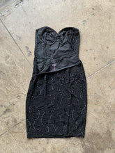 Load image into Gallery viewer, 1950s Black Beaded Ceil Chapman Strapless Dress
