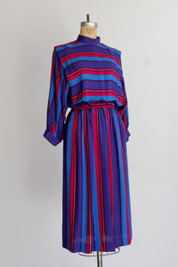 1970s California Girl Striped Dress