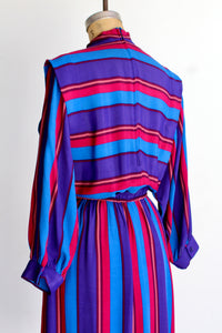 1970s California Girl Striped Dress