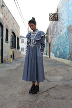 Load image into Gallery viewer, 1970s Jessica McClintock Blue Silk Victorian Dress