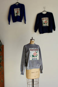 Botan Rice Grey Vintage Raglan Sweatshirt - M