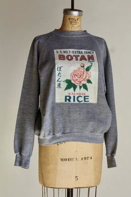 Botan Rice Grey Vintage Raglan Sweatshirt - M