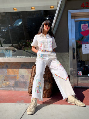 Mexican Cowboy Days of the Week Fringe Patchwork Pants