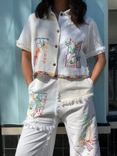 Load image into Gallery viewer, Mexican Cowboy Days of the Week Fringe Crop Top