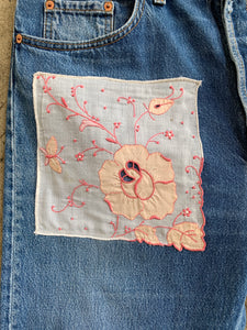 Satisfaction Patchwork Dark Wash Levi's 501