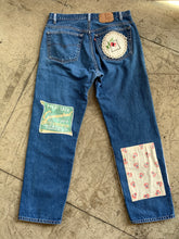 Load image into Gallery viewer, Satisfaction Patchwork Dark Wash Levi&#39;s 501