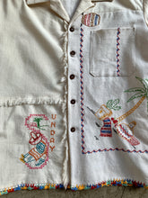 Load image into Gallery viewer, Mexican Cowboy Days of the Week Linen Fringe Shirt